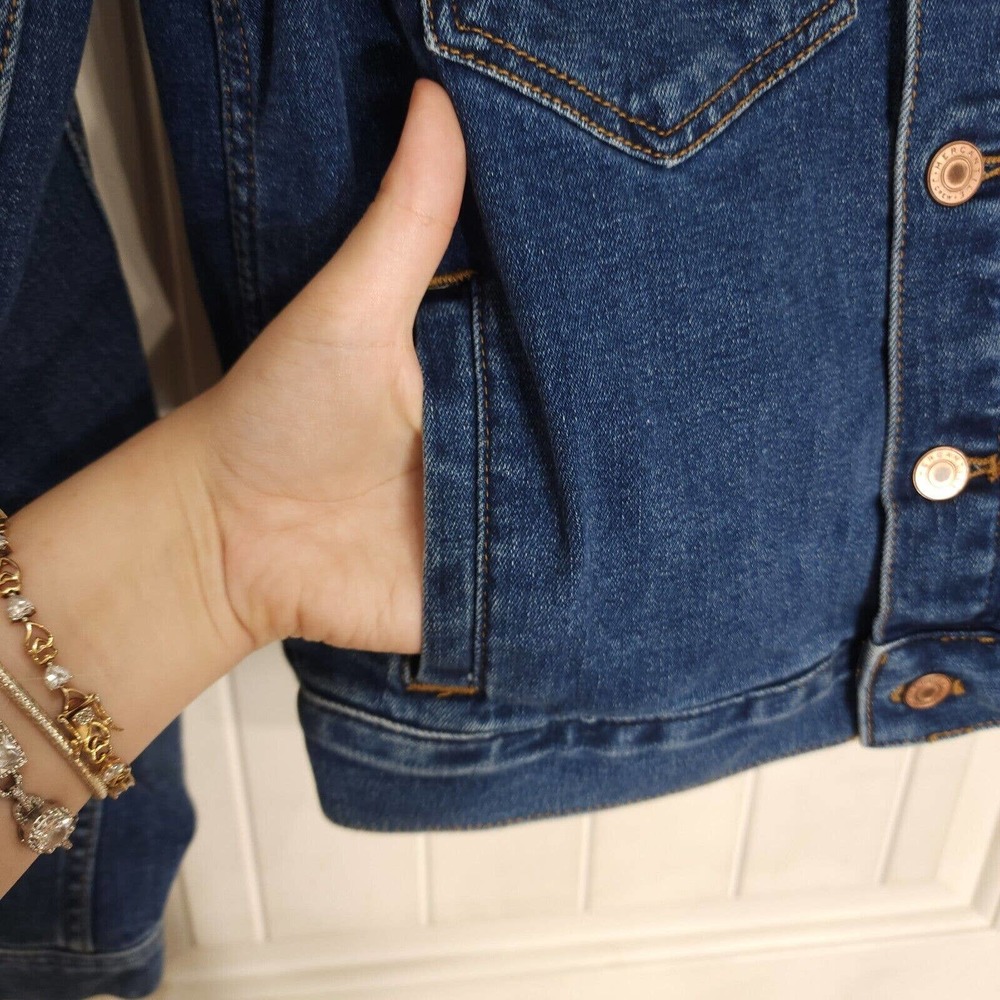 J Crew Mercantile Jean Jacket Womens Blue Denim Short Trucker Front Pockets S - Picture 5 of 11